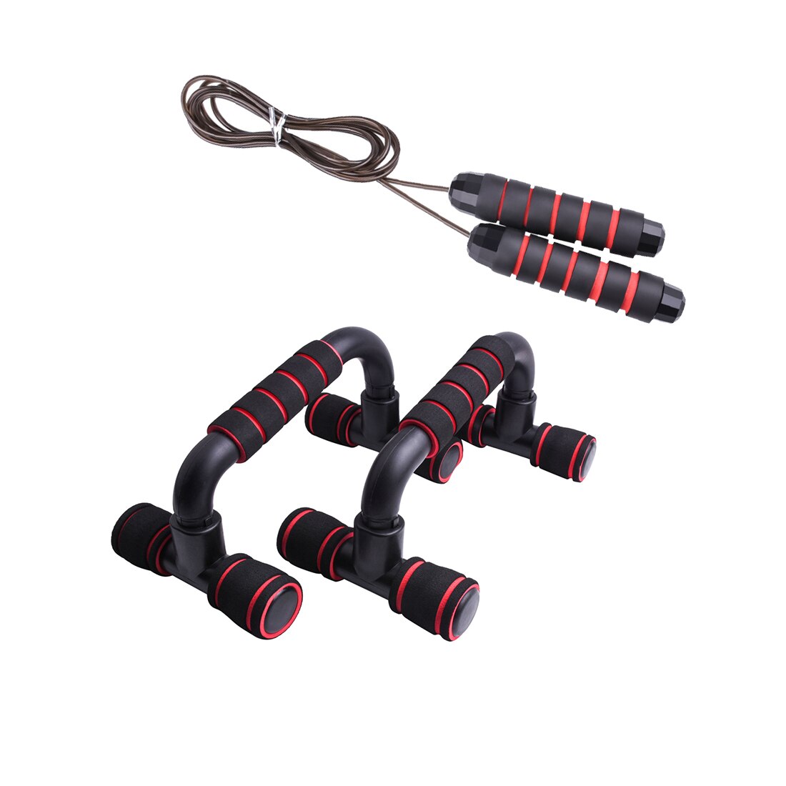 Workout Gym AB Power Wheels with Jump Rope Set