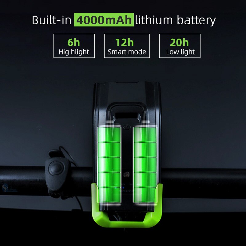 4000 mAh Bicycle Front Light